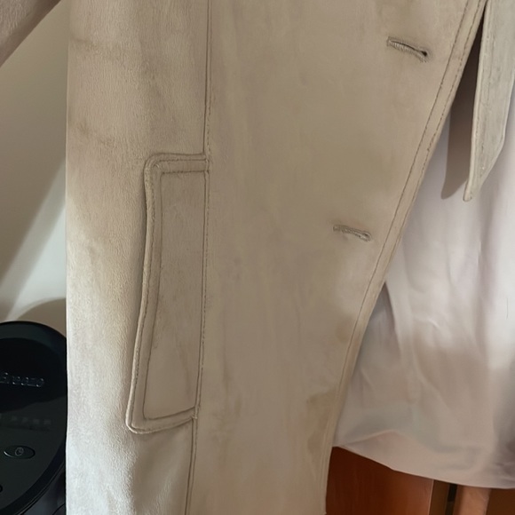 Calvin Klein light pink suede jacket with belt tie XL - Picture 4 of 5